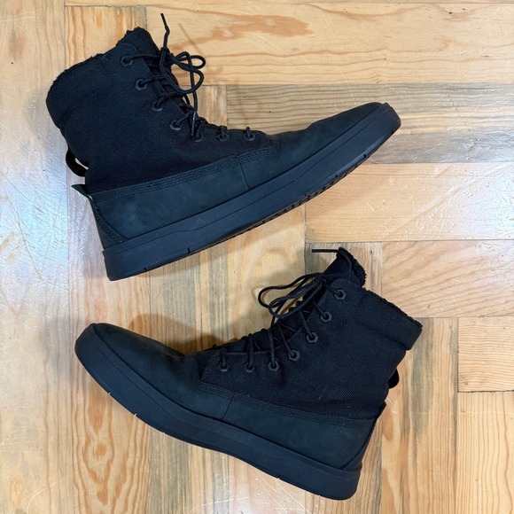 Timberland Davis‎ Square Roll-Top Leather Black Boots Men Size 11 main image 8